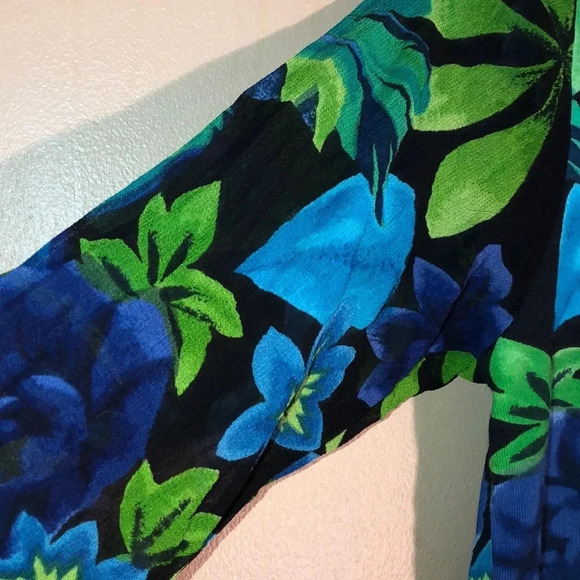 LE MIEUX STUDIO GUC WOMENS FLORAL TOP SHIRT BLOUSE SUMMER CASUAL OFFICE SIZE M - Picture 5 of 8